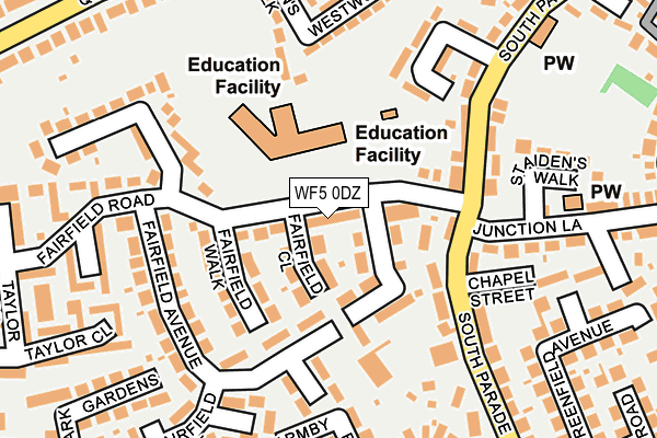 WF5 0DZ map - OS OpenMap – Local (Ordnance Survey)