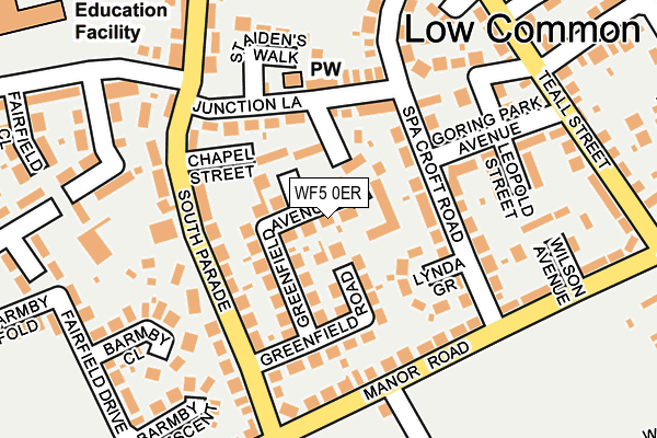 WF5 0ER map - OS OpenMap – Local (Ordnance Survey)