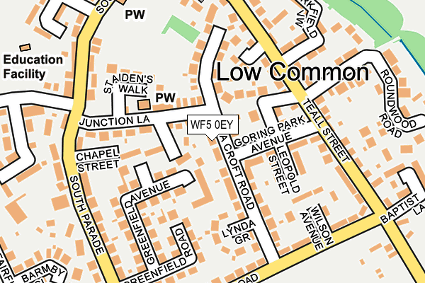 WF5 0EY map - OS OpenMap – Local (Ordnance Survey)