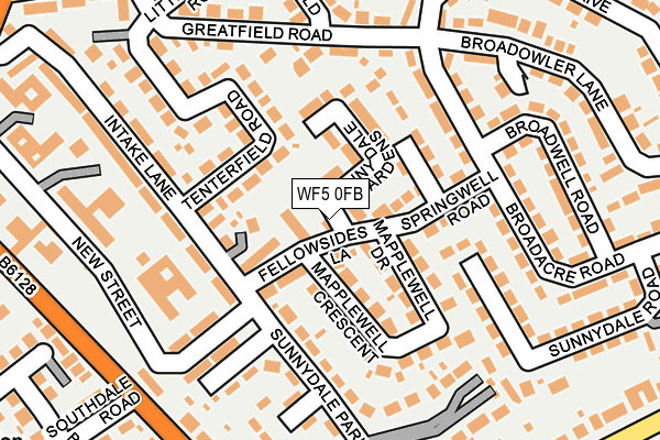 WF5 0FB map - OS OpenMap – Local (Ordnance Survey)