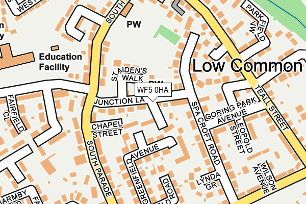 WF5 0HA map - OS OpenMap – Local (Ordnance Survey)