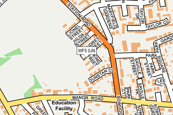 WF5 0JN map - OS OpenMap – Local (Ordnance Survey)