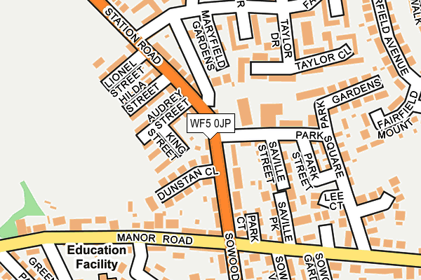 WF5 0JP map - OS OpenMap – Local (Ordnance Survey)