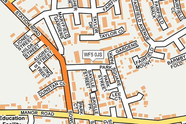 WF5 0JS map - OS OpenMap – Local (Ordnance Survey)