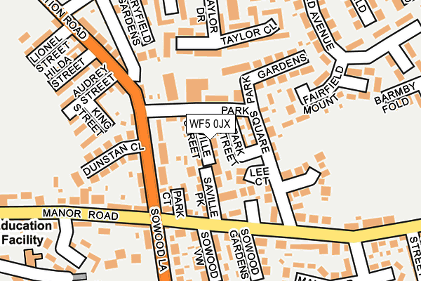 WF5 0JX map - OS OpenMap – Local (Ordnance Survey)