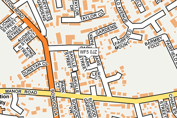 WF5 0JZ map - OS OpenMap – Local (Ordnance Survey)