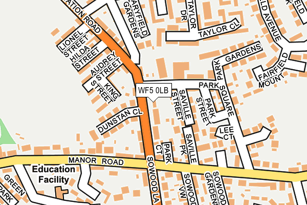 WF5 0LB map - OS OpenMap – Local (Ordnance Survey)