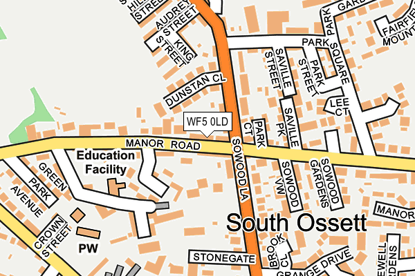 WF5 0LD map - OS OpenMap – Local (Ordnance Survey)