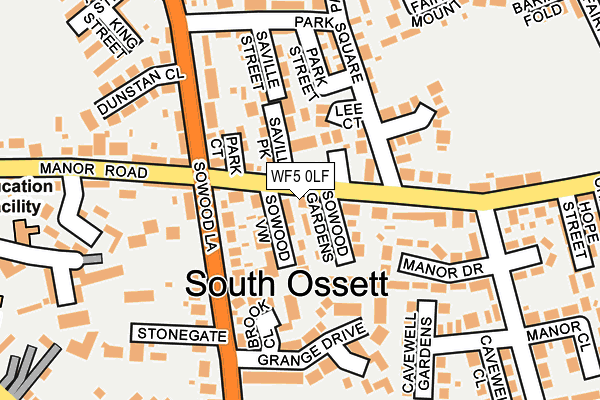 WF5 0LF map - OS OpenMap – Local (Ordnance Survey)