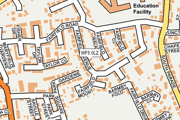 WF5 0LZ map - OS OpenMap – Local (Ordnance Survey)