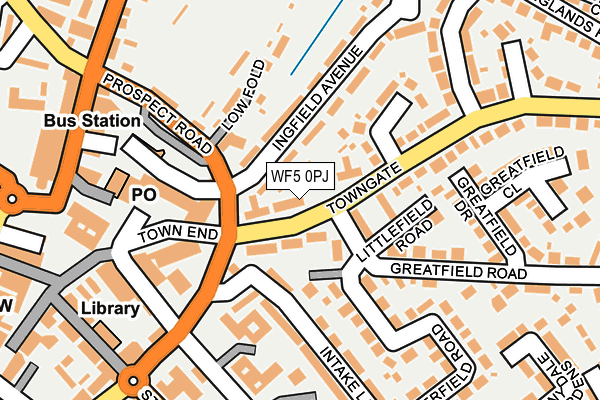 WF5 0PJ map - OS OpenMap – Local (Ordnance Survey)