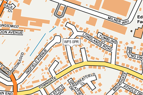 WF5 0PR map - OS OpenMap – Local (Ordnance Survey)
