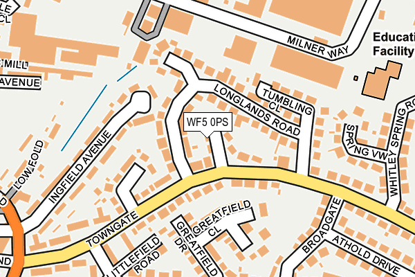 WF5 0PS map - OS OpenMap – Local (Ordnance Survey)