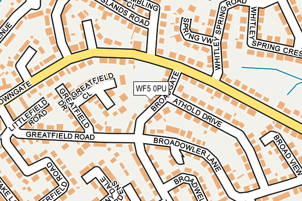 WF5 0PU map - OS OpenMap – Local (Ordnance Survey)