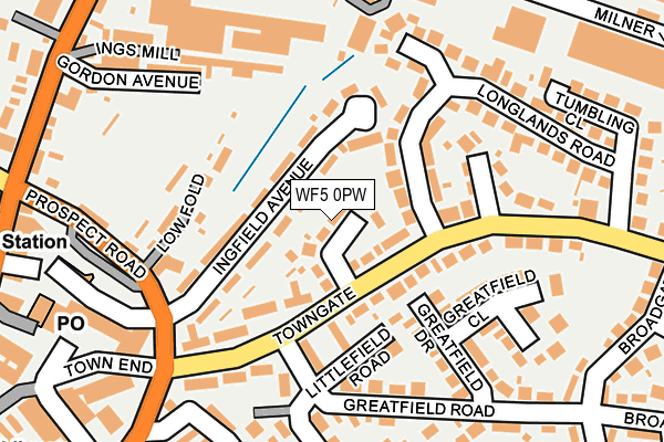WF5 0PW map - OS OpenMap – Local (Ordnance Survey)