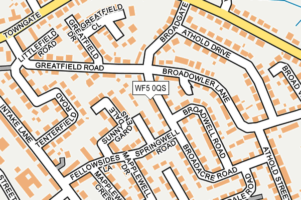 WF5 0QS map - OS OpenMap – Local (Ordnance Survey)