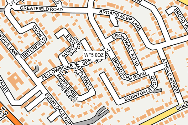 WF5 0QZ map - OS OpenMap – Local (Ordnance Survey)