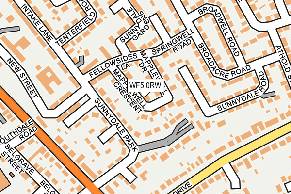WF5 0RW map - OS OpenMap – Local (Ordnance Survey)