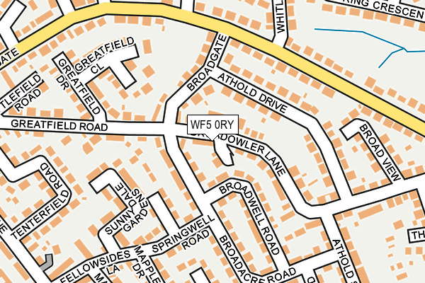 WF5 0RY map - OS OpenMap – Local (Ordnance Survey)