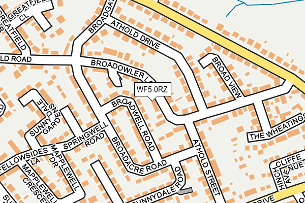 WF5 0RZ map - OS OpenMap – Local (Ordnance Survey)