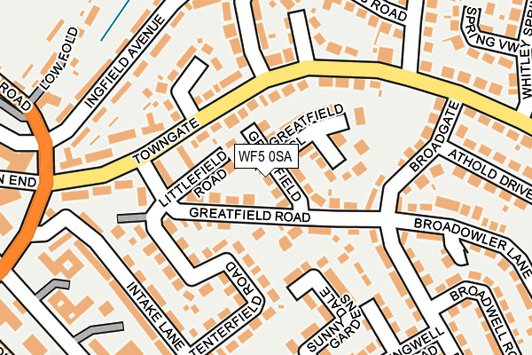 WF5 0SA map - OS OpenMap – Local (Ordnance Survey)