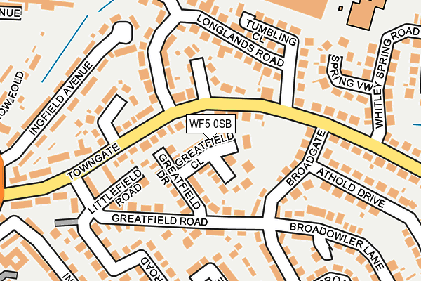 WF5 0SB map - OS OpenMap – Local (Ordnance Survey)