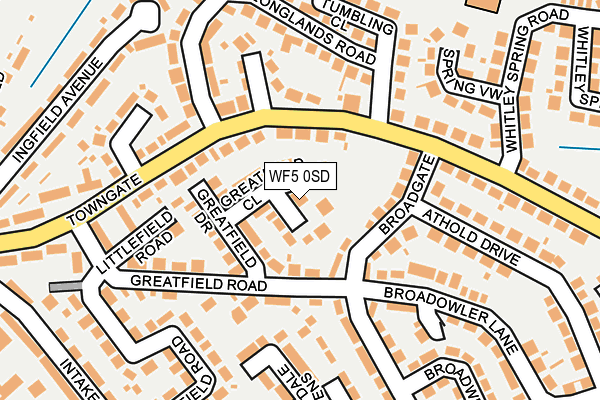 WF5 0SD map - OS OpenMap – Local (Ordnance Survey)