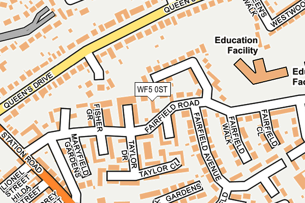 WF5 0ST map - OS OpenMap – Local (Ordnance Survey)