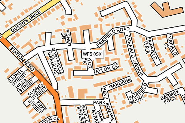 WF5 0SX map - OS OpenMap – Local (Ordnance Survey)
