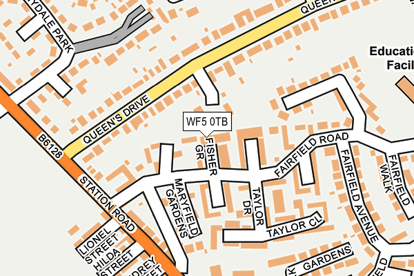 WF5 0TB map - OS OpenMap – Local (Ordnance Survey)