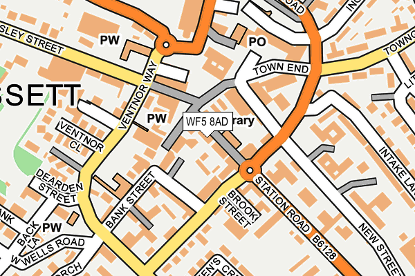 WF5 8AD map - OS OpenMap – Local (Ordnance Survey)