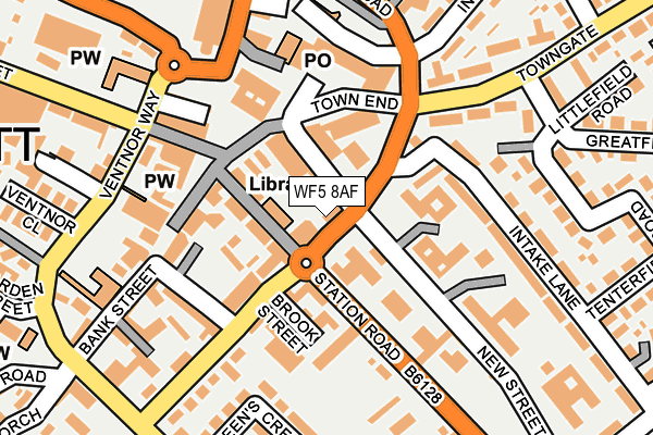 WF5 8AF map - OS OpenMap – Local (Ordnance Survey)