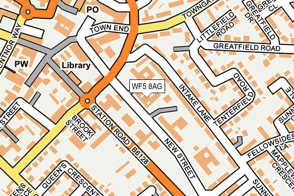 WF5 8AG map - OS OpenMap – Local (Ordnance Survey)