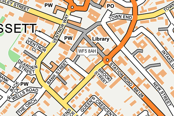 WF5 8AH map - OS OpenMap – Local (Ordnance Survey)