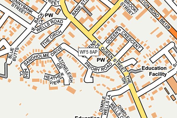 WF5 8AP map - OS OpenMap – Local (Ordnance Survey)