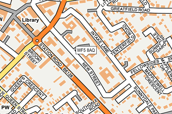 WF5 8AQ map - OS OpenMap – Local (Ordnance Survey)