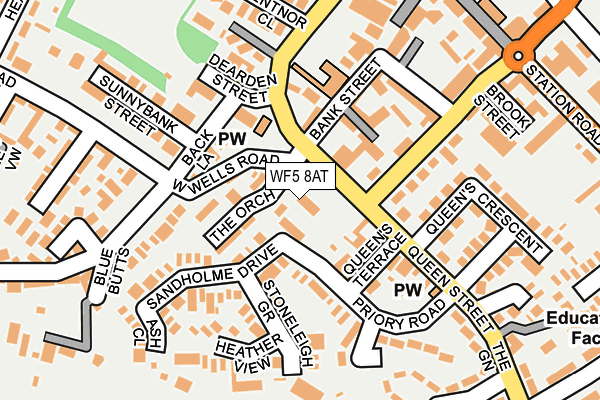 WF5 8AT map - OS OpenMap – Local (Ordnance Survey)