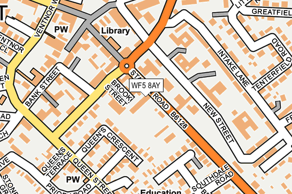 WF5 8AY map - OS OpenMap – Local (Ordnance Survey)