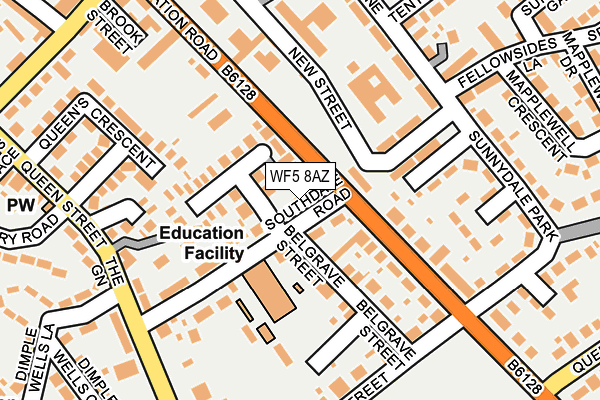 WF5 8AZ map - OS OpenMap – Local (Ordnance Survey)