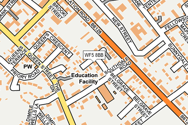 WF5 8BB map - OS OpenMap – Local (Ordnance Survey)