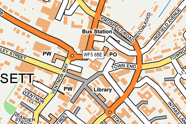 WF5 8BE map - OS OpenMap – Local (Ordnance Survey)