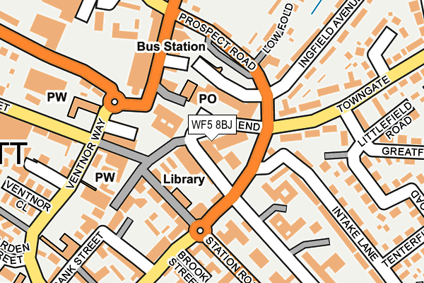 WF5 8BJ map - OS OpenMap – Local (Ordnance Survey)