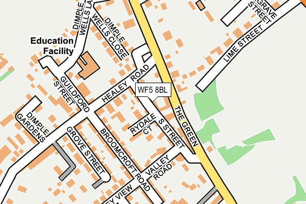 WF5 8BL map - OS OpenMap – Local (Ordnance Survey)