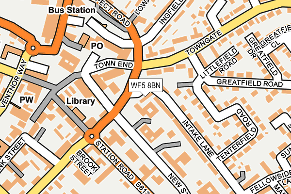 WF5 8BN map - OS OpenMap – Local (Ordnance Survey)