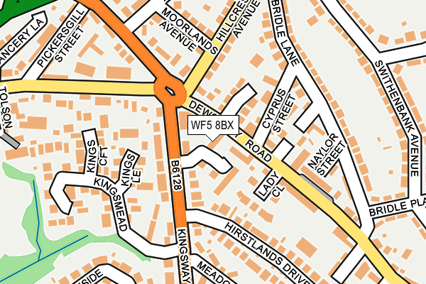 WF5 8BX map - OS OpenMap – Local (Ordnance Survey)
