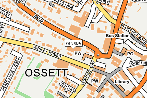 Map of OSSETT BEDS LTD at local scale