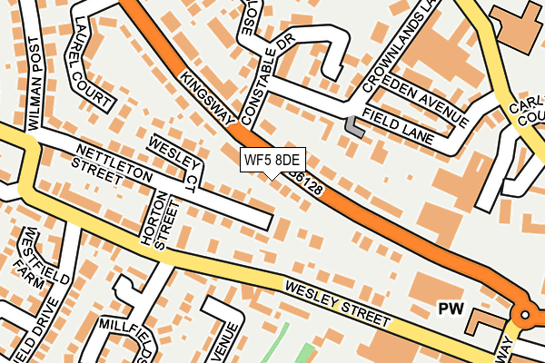 WF5 8DE map - OS OpenMap – Local (Ordnance Survey)