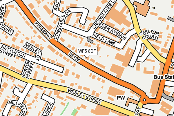 WF5 8DF map - OS OpenMap – Local (Ordnance Survey)