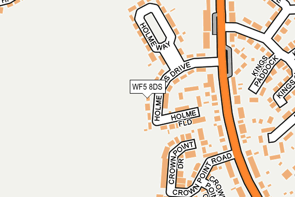 WF5 8DS map - OS OpenMap – Local (Ordnance Survey)