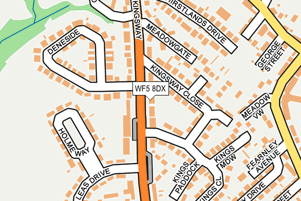 WF5 8DX map - OS OpenMap – Local (Ordnance Survey)